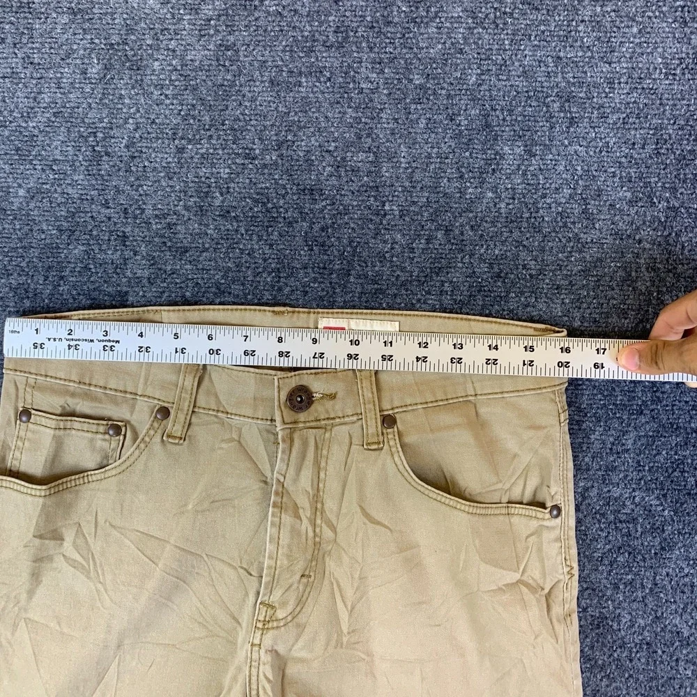 Wrangler Jeans Mens 32x29 Khaki Pockets Slim Fit Straight Leg Casual Workwear